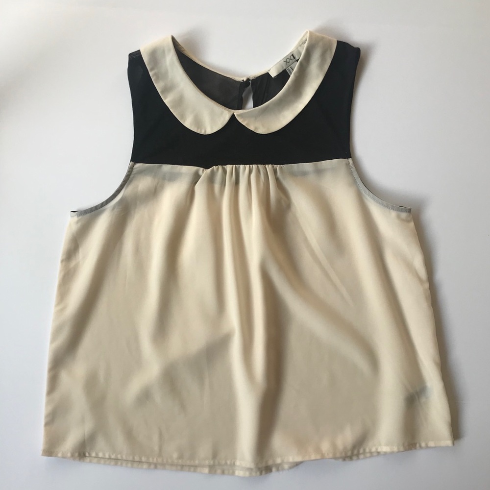 Cute Cream Collared Top